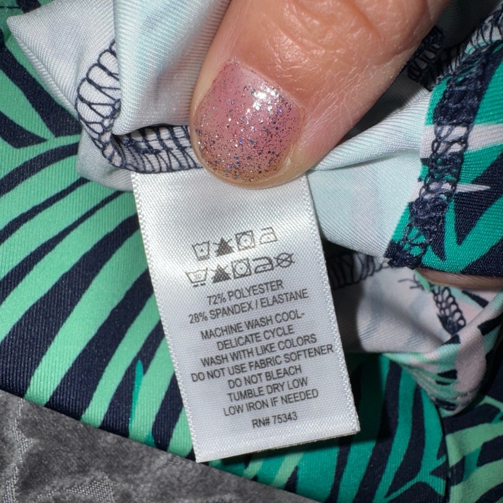 Tommy Bahama Colorful palm Leaf Print Long Sleeve golf Top spf 50 Sz Small - Picture 7 of 12